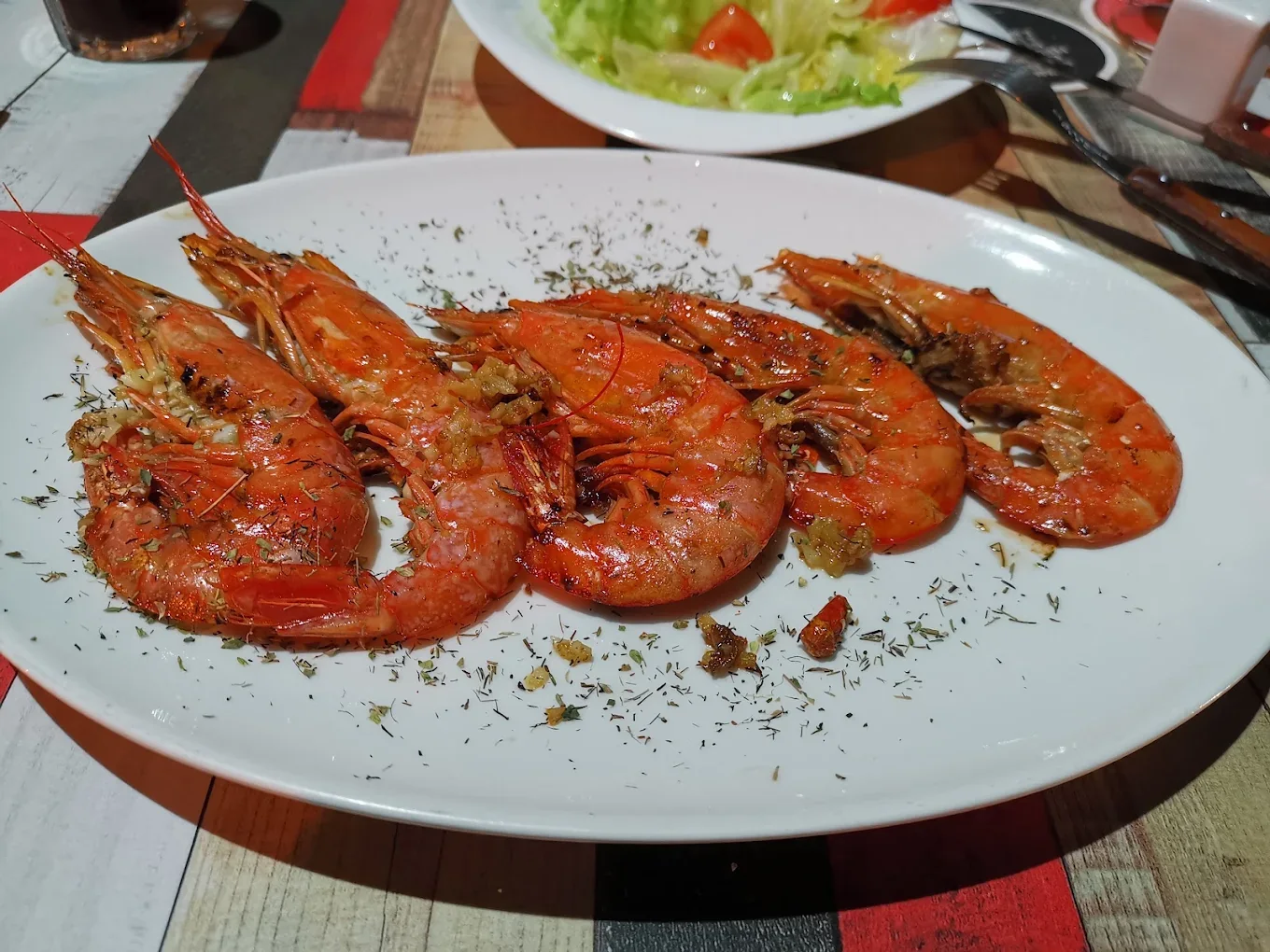 Langostinos flambeados